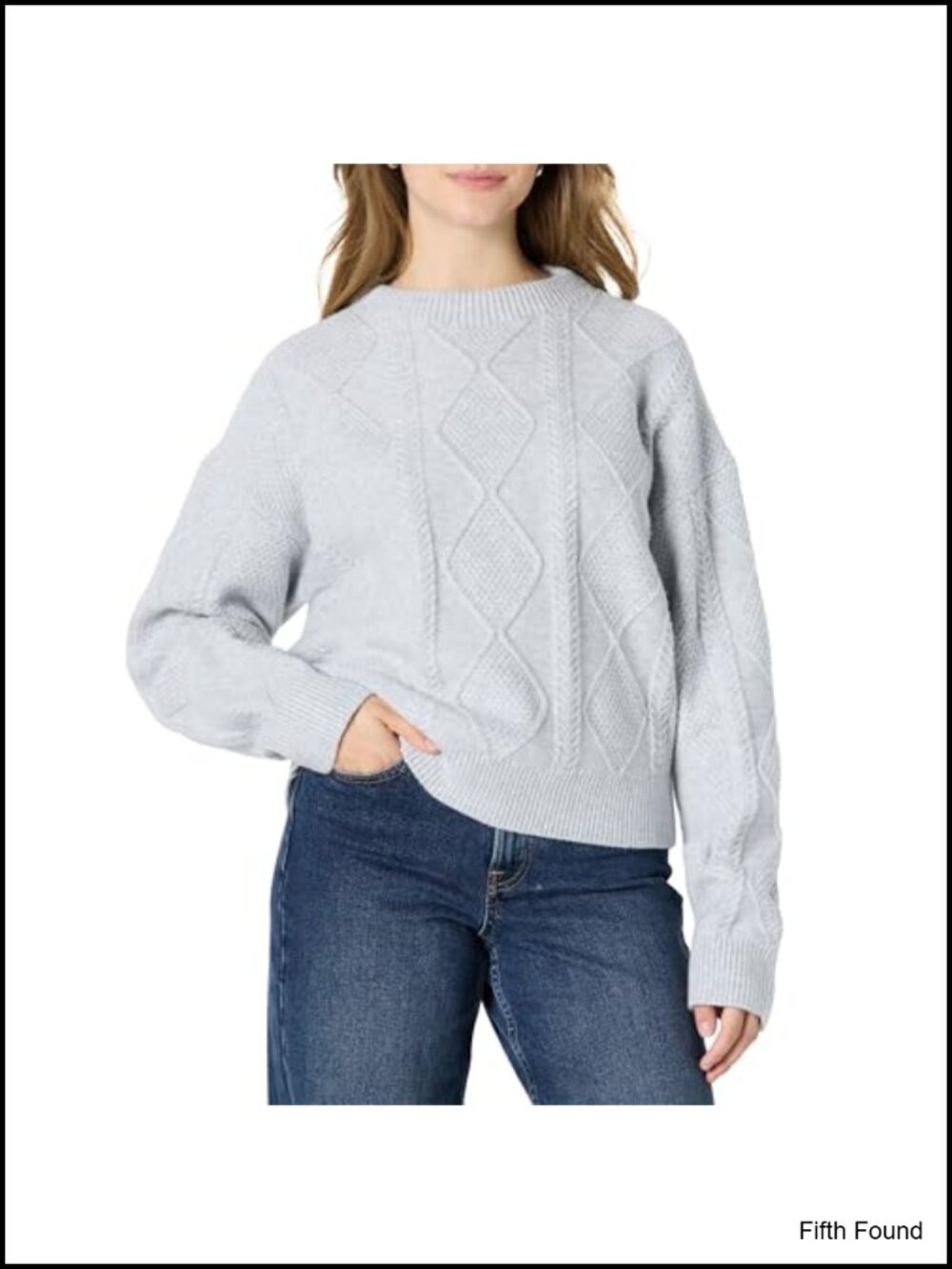 Women's Relaxed Fit Cable Knit Mock Neck Sweater Cotton Blend